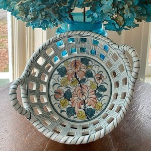 Antique Porcelain or Glass Basket